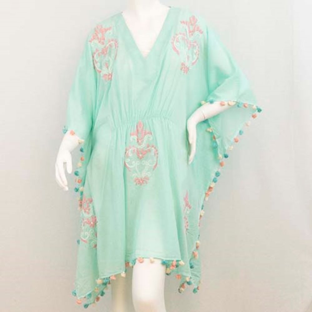 Kaftan Coverup Natural Cotton,  freesize
